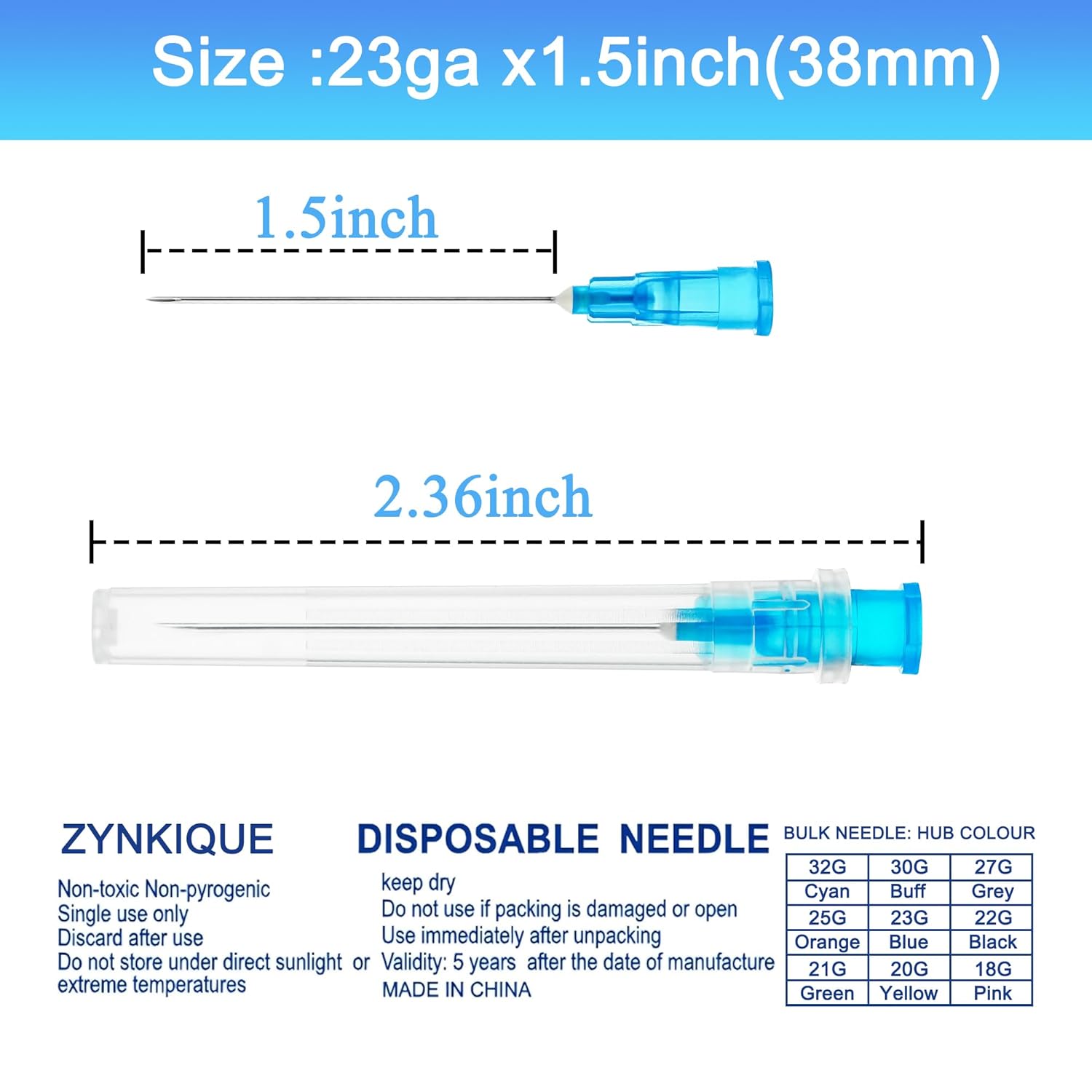 23 Gauge 1.5 inch needle only