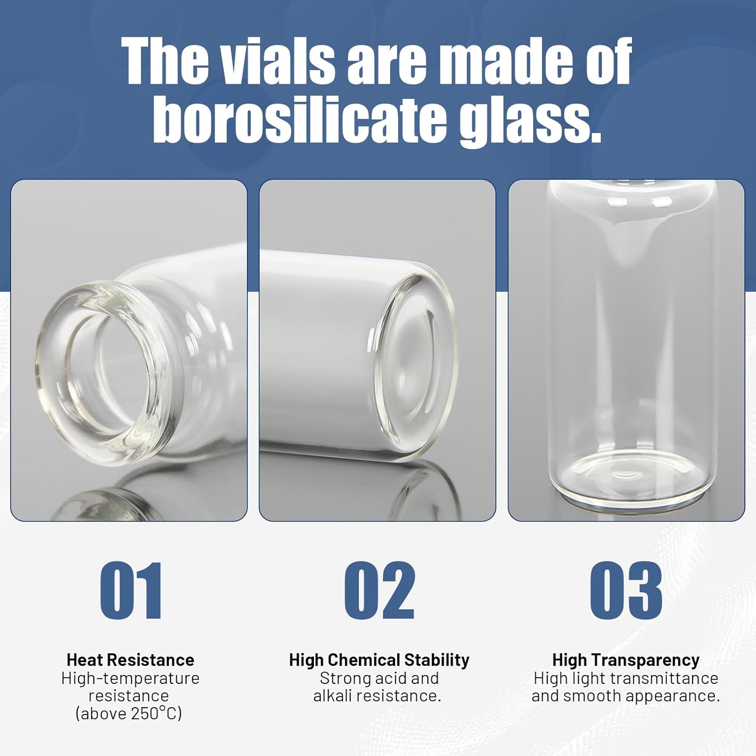 10ml glass vials with stoppers and caps