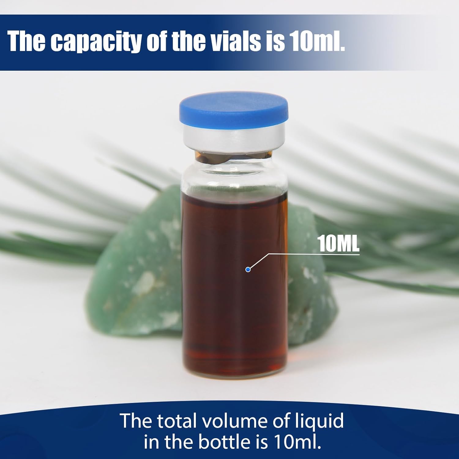 10ml glass vials with stoppers and caps