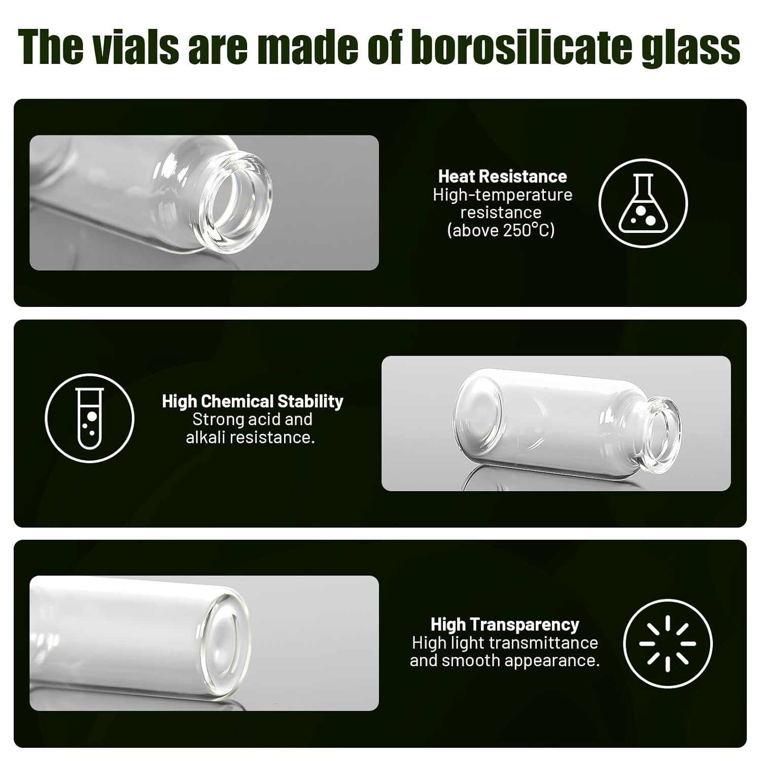 20ml Clear Glass Vials with Plastic-Aluminum Flip Caps and Rubber Injection Stoppers