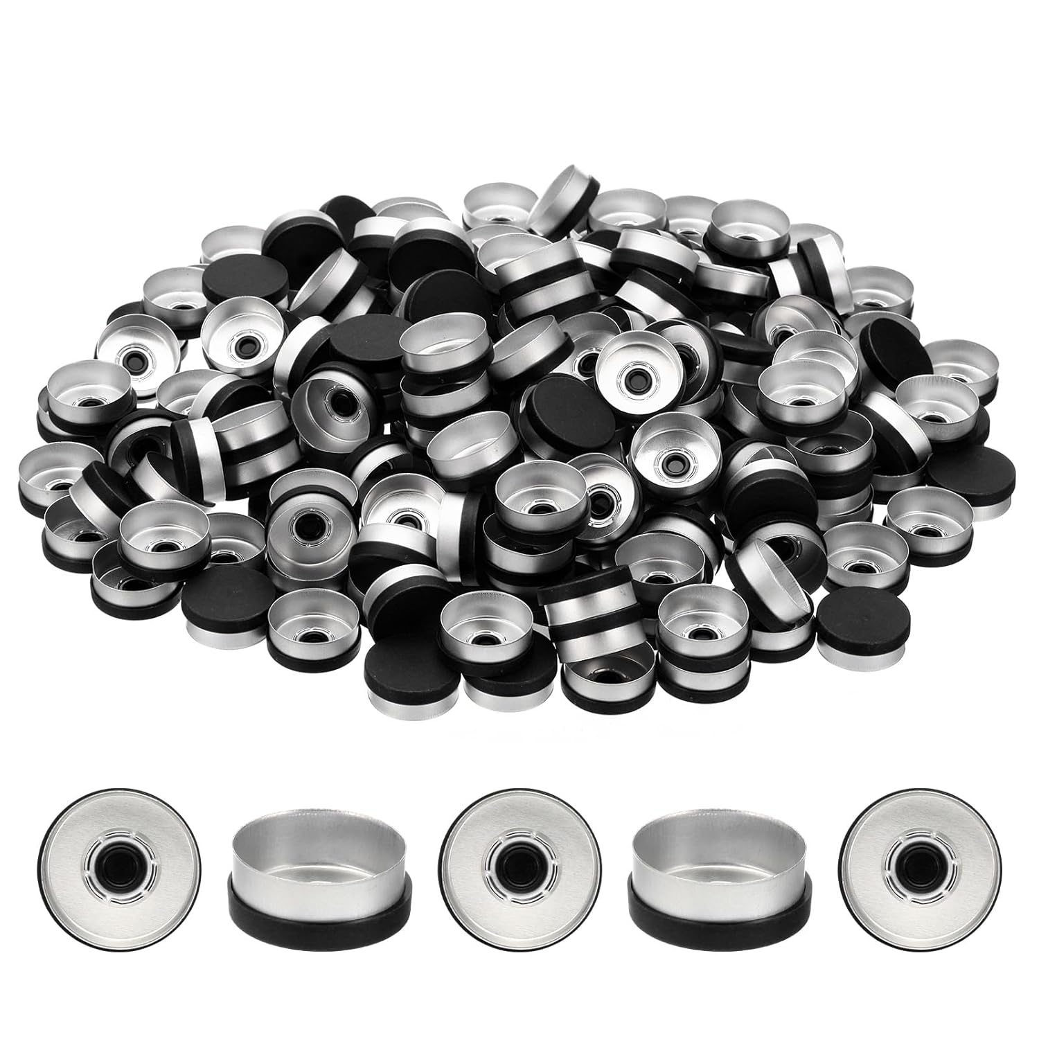 20mm Flip Off Vial Seals Black