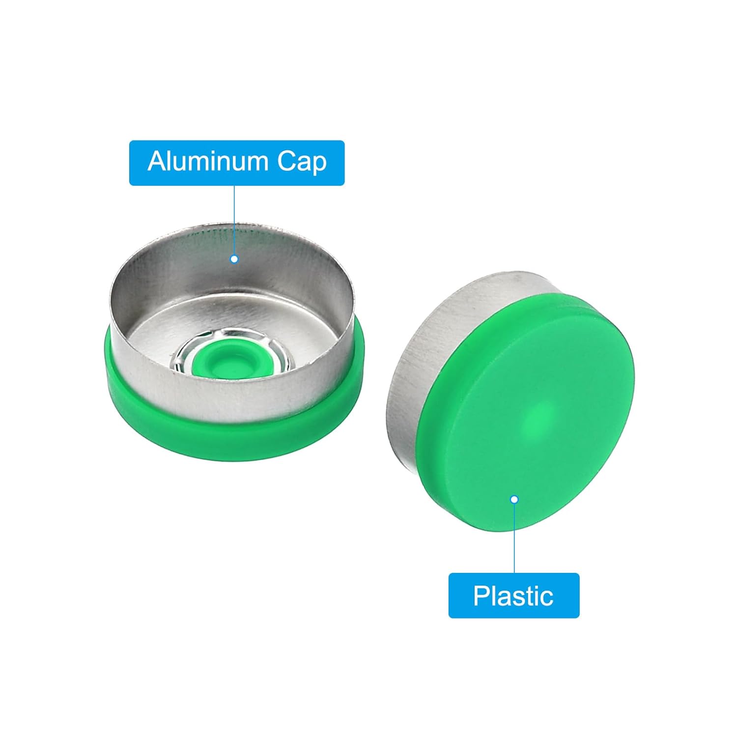 20mm Flip Off Vial Seals Green