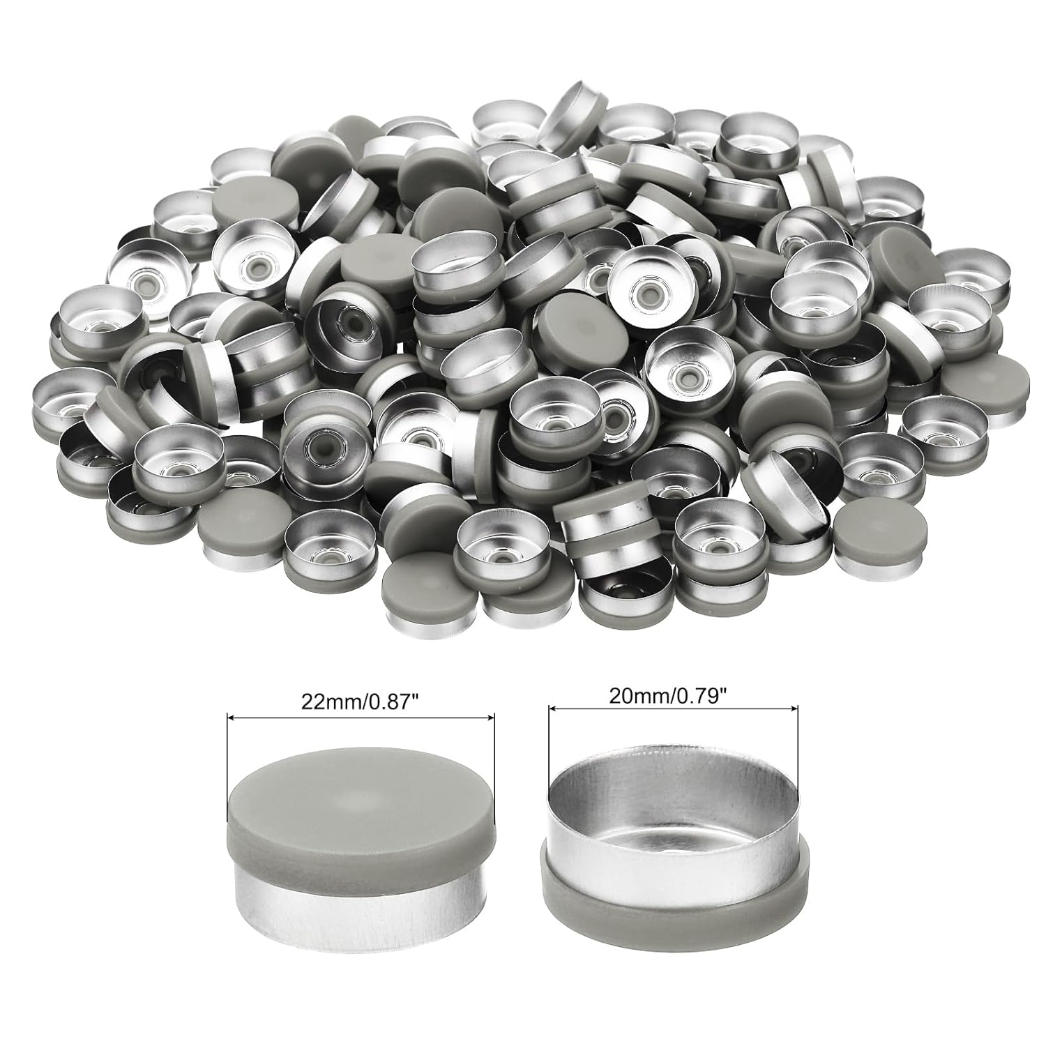 20mm Flip Off Vial Seals Grey
